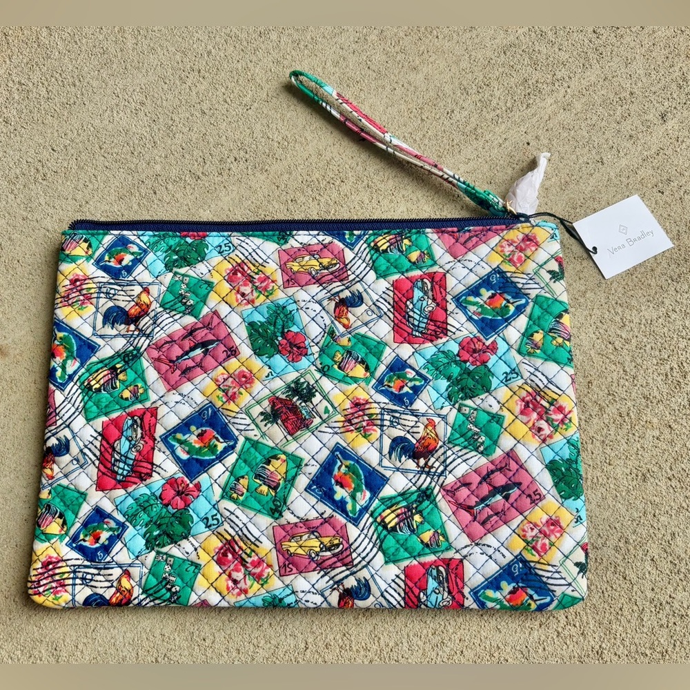 Vera Bradley Cuban Stamps Wet Dry Ditty Bag Wristlet NWT